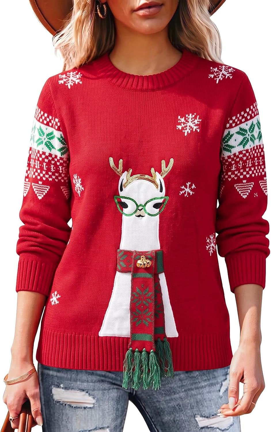 Christmas Alpaca Knit Sweater