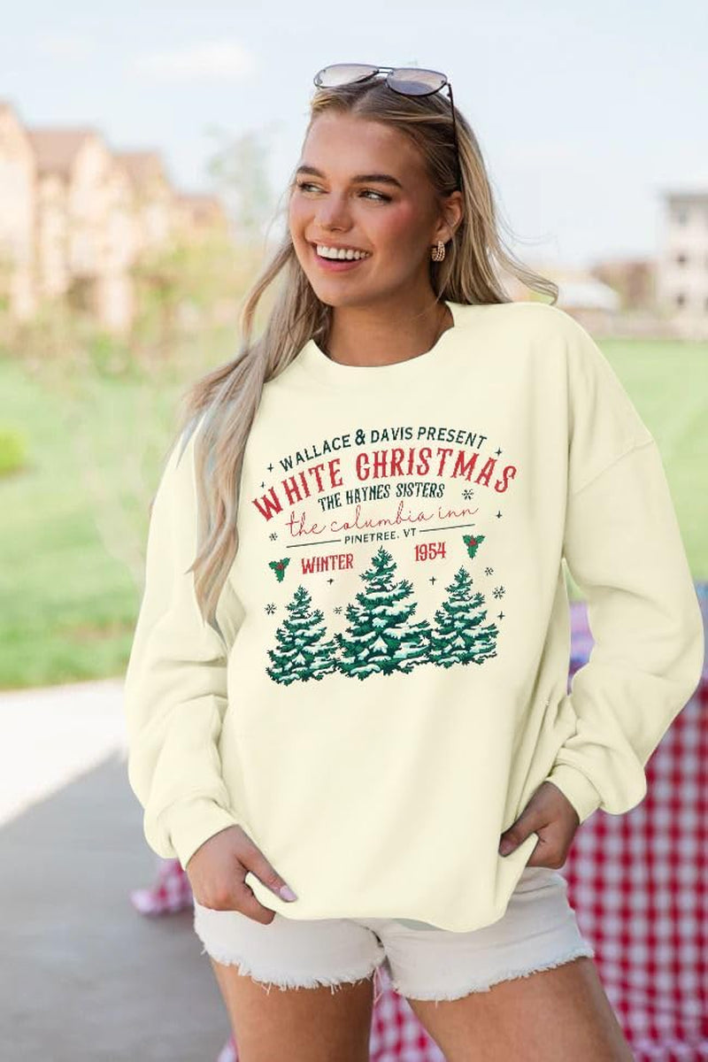 White Christmas Inn Oversized Sweatshirt, view 3