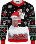 Santa Down the Chimney Ugly Christmas Sweatshirt
