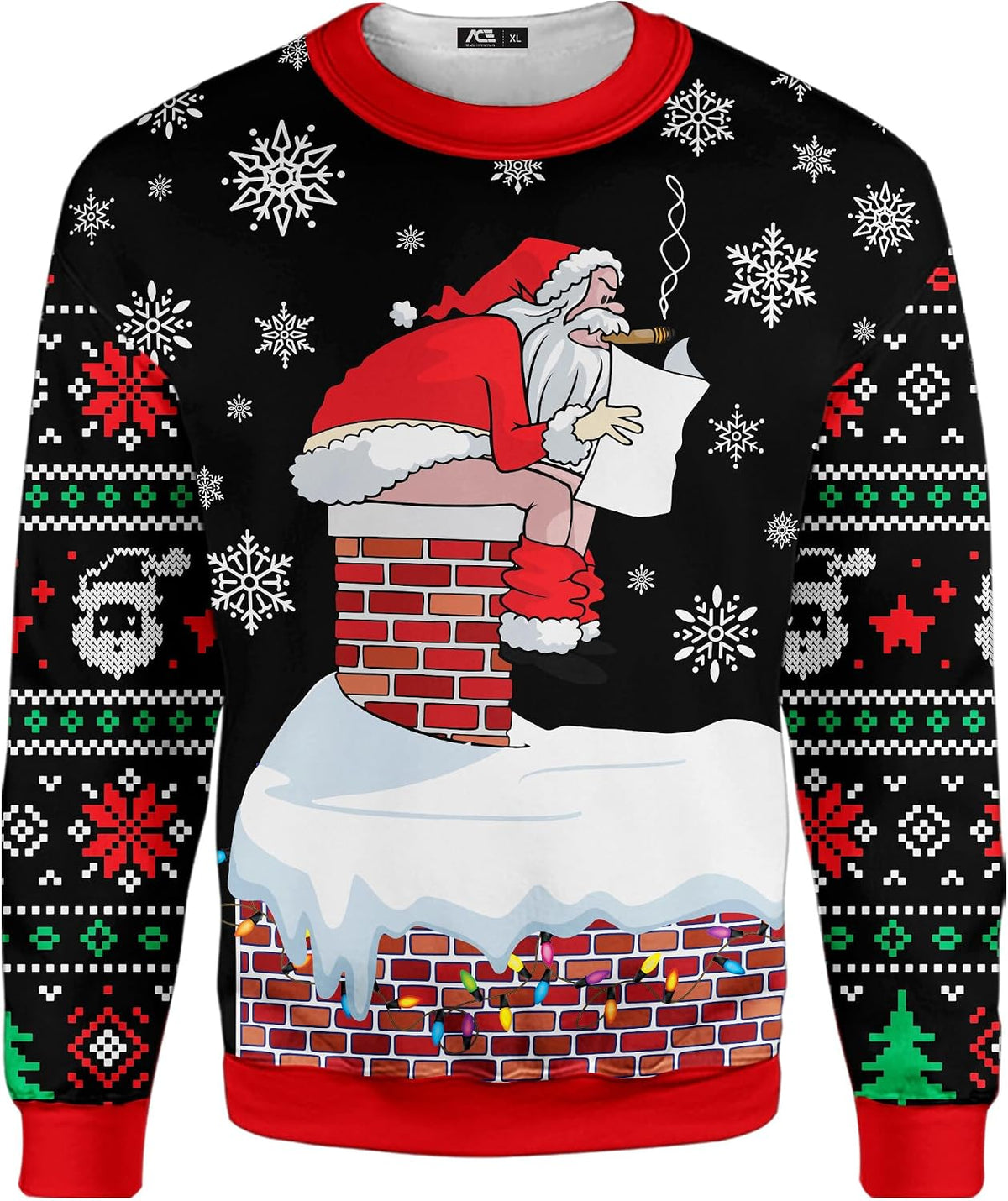Santa Down the Chimney Ugly Christmas Sweatshirt
