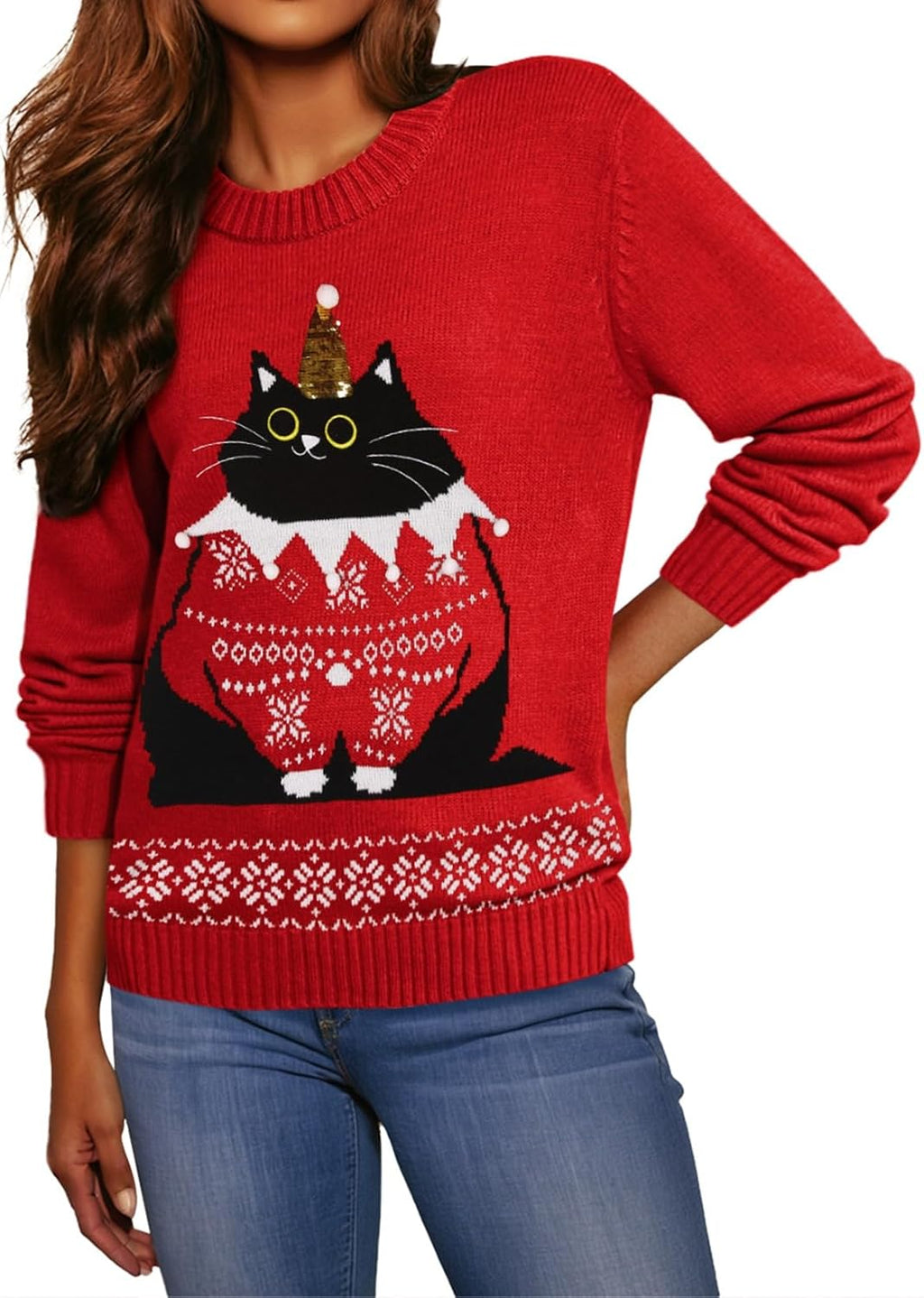 Christmas Cat Knit Sweater, view 2
