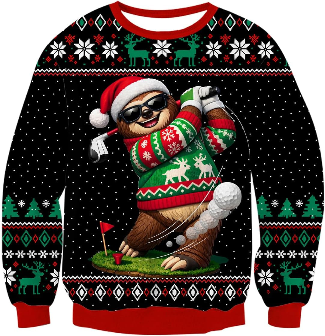 Sloth Golf Christmas Sweatshirt