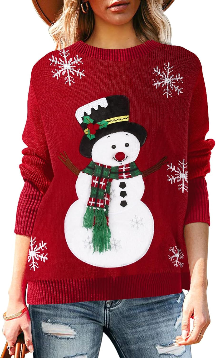 Snowman Knit Christmas Sweater