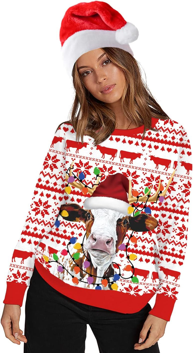 Christmas Cow 3D Print Sweatshirt, view 4