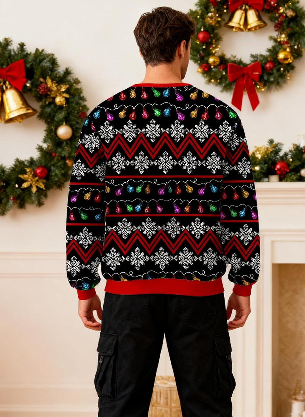 Shark-Riding Santa Christmas Sweatshirt, view 2