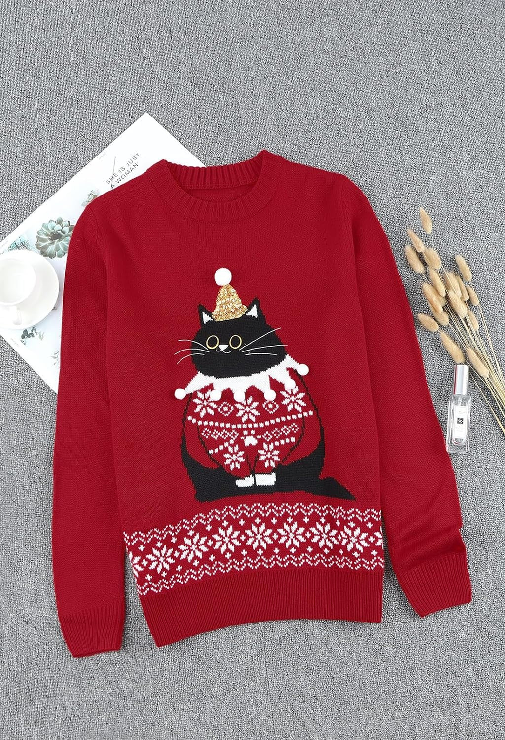 Christmas Cat Knit Sweater, view 5